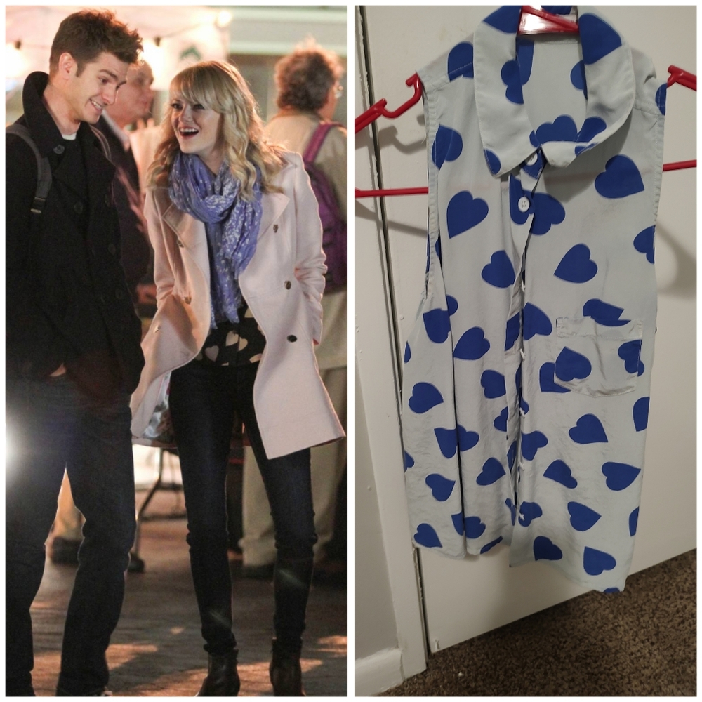 Gwen Stacy Emma Stone TASM Equipment heart print blouse alt color